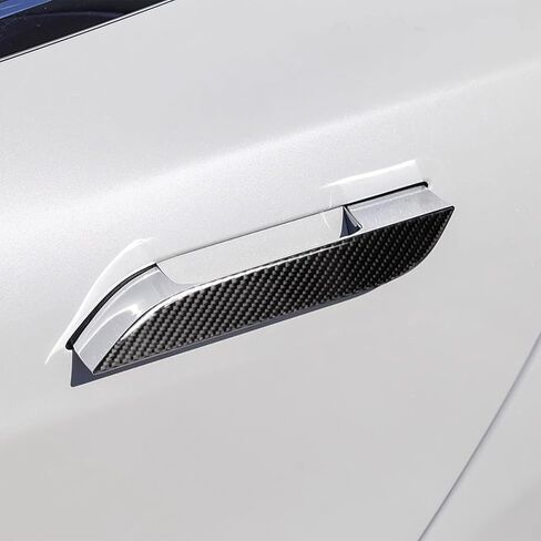 4 Pcs Door Handle Wrap Compatible with Tesla Model X (2016-2023) Accessories Car Door Handle Cover Trim Protector Sticker Decal Carbon Fiber Exterior Upgrade Modification (Black) in Saudi Arabia