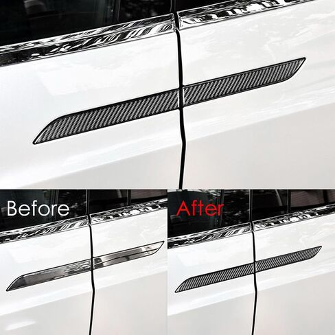 4 Pcs Door Handle Wrap Compatible with Tesla Model X (2016-2023) Accessories Car Door Handle Cover Trim Protector Sticker Decal Carbon Fiber Exterior Upgrade Modification (Black) in Saudi Arabia