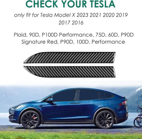 4 Pcs Door Handle Wrap Compatible with Tesla Model X (2016-2023) Accessories Car Door Handle Cover Trim Protector Sticker Decal Carbon Fiber Exterior Upgrade Modification (Black) in Saudi Arabia