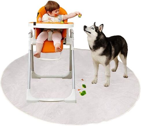 Floor Mat Plastic Splat Mat Highchair Mat for Floor, Waterproof High Chair Floor Protector, Multi-Purpose Playmat for Playing and Feeding, Clear, Round, Non Slip in Saudi Arabia