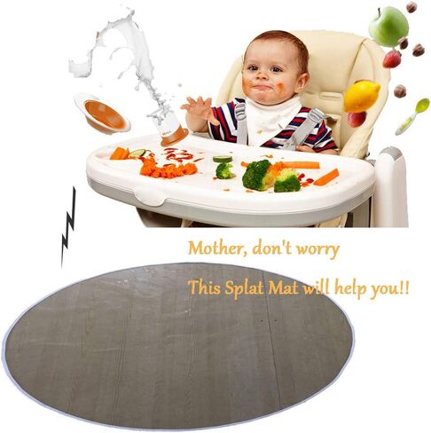 Floor Mat Plastic Splat Mat Highchair Mat for Floor, Waterproof High Chair Floor Protector, Multi-Purpose Playmat for Playing and Feeding, Clear, Round, Non Slip in Saudi Arabia