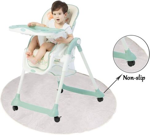 Floor Mat Plastic Splat Mat Highchair Mat for Floor, Waterproof High Chair Floor Protector, Multi-Purpose Playmat for Playing and Feeding, Clear, Round, Non Slip in Saudi Arabia