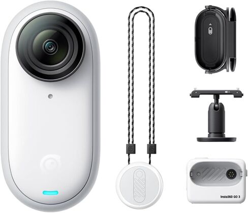 Insta360 GO 3 (64 جيجابايت) 275428: حزمة كاميرا الحركة الصغيرة 2.7K مع حزمة حماية معززة لمدة 3 سنوات CPS، وعصا سيلفي 3 في 1، ومقبض طاقة 4000 مللي أمبير في الساعة، ومجموعة عمل ديكو جير الخارجية وإضاءة حلقة لاسلكية in Saudi Arabia