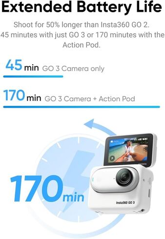 Insta360 GO 3 (64 جيجابايت) 275428: حزمة كاميرا الحركة الصغيرة 2.7K مع حزمة حماية معززة لمدة 3 سنوات CPS، وعصا سيلفي 3 في 1، ومقبض طاقة 4000 مللي أمبير في الساعة، ومجموعة عمل ديكو جير الخارجية وإضاءة حلقة لاسلكية in Saudi Arabia