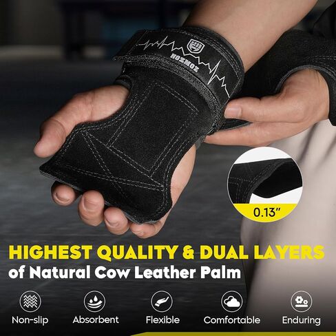 Weight Lifting Straps, Natural Leather Deadlifts Straps Enhance Lifting Grips, Wrist Straps For Weightlifting, Power lifting, Pull Ups, Padded Wrist Wraps Support Gym Workout Straps in Saudi Arabia