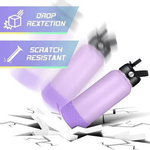 Bottle/Tumbler Boot, Compatible with Hydro Flask/Stanley and Others, Anti-Slip Bottom Silicone Sleeve Cover with Checkered Texture, Fits 12-40 oz Water Bottle & Regular Tumbler in Saudi Arabia