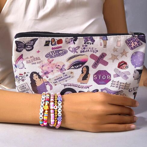 مجموعة هدايا سوار المغني، مجموعة أساور صداقة مستوحاة يدويًا من محبي الموسيقى، مجموعة حقيبة مكياج، مجموعة أساور مستوحاة من ألبوم Guts Sour، هدايا لعشاق الموسيقى in Kuwait