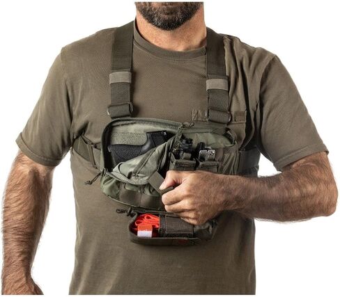 5.11 Tactical Skyweight Survival Chest Pack - 2-Liter Capacity, Adjustable Harness, Ambidextrous CCW Compartment - Sage Green, 1 SZ, Style 56769 in Saudi Arabia