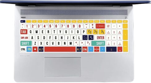 HRH English Keyboard Cover for HP Envy & Pavilion 15/17 Laptop,Rainbow Font in Saudi Arabia
