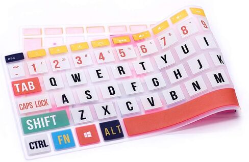 HRH English Keyboard Cover for HP Envy & Pavilion 15/17 Laptop,Rainbow Font in Saudi Arabia