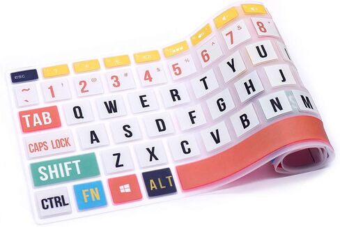 HRH English Keyboard Cover for HP Envy & Pavilion 15/17 Laptop,Rainbow Font in Saudi Arabia