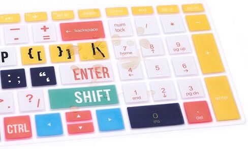 HRH English Keyboard Cover for HP Envy & Pavilion 15/17 Laptop,Rainbow Font in Saudi Arabia