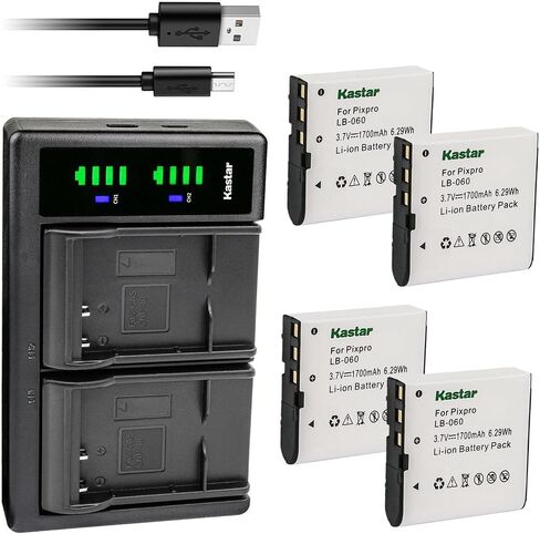Kastar LTD2 USB Battery Charger Replacement for VJIANGER 4K Digital Camera, 4K Wifi Digital Camera, 1080P Camcorder, 1080P Video Camera, VJIANGER 4K 48MP Vlogging Camera for YouTube in Saudi Arabia