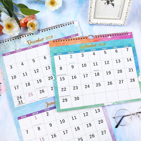 2024-2025 Calendar - 3 Month Wall Calendar 2024-2025 Display (Folded in a Month), Wall Calendar 2024-2025, Apr. 2024 - Sep. 2025, 11" x 26", 3 Month Vertical Calendar in Kuwait