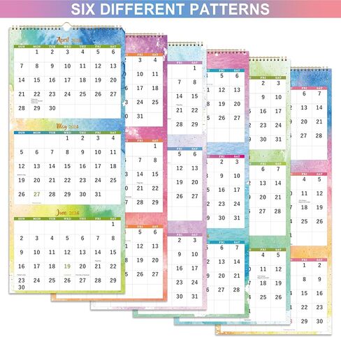 2024-2025 Calendar - 3 Month Wall Calendar 2024-2025 Display (Folded in a Month), Wall Calendar 2024-2025, Apr. 2024 - Sep. 2025, 11" x 26", 3 Month Vertical Calendar in Kuwait