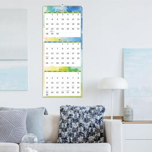 2024-2025 Calendar - 3 Month Wall Calendar 2024-2025 Display (Folded in a Month), Wall Calendar 2024-2025, Apr. 2024 - Sep. 2025, 11" x 26", 3 Month Vertical Calendar in Kuwait