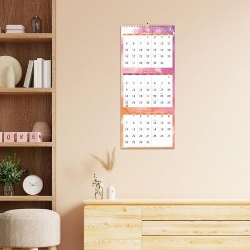 2024-2025 Calendar - 3 Month Wall Calendar 2024-2025 Display (Folded in a Month), Wall Calendar 2024-2025, Apr. 2024 - Sep. 2025, 11" x 26", 3 Month Vertical Calendar in Kuwait
