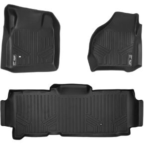 SMARTLINER Custom Fit Floor Mats 2 Row Liner Set Black for 1999-2007 Ford F-250 / F-350 Super Duty SuperCab