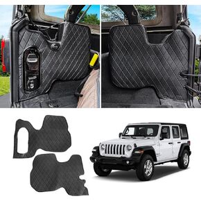 Guina Cargo Side Wall Protector Compatible with 2018-2024 Jeep Wrangler JL and JLU Unlimited Rubicon Trunk Protector Jeep Wrangler Accessories Interior Accessories Black Protective Cover Pu Leather