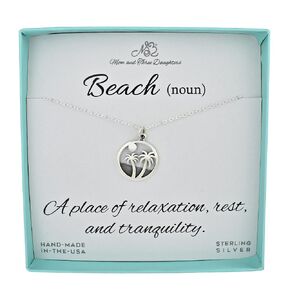 Palm Tree Necklace in Sterling Silver. Beach Lover Gifts. Ocean Jewelry. Vacation Gifts.