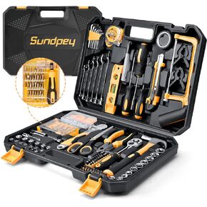 Sundpey Home Tool Kit 257-PCs - Household Basic Repair Tool Set for Men Women - General Hand Mechanic's Tool Set & Screwdriver Set & Wrench Set & Socket & Portable Tool Box Storage Case for Apartment