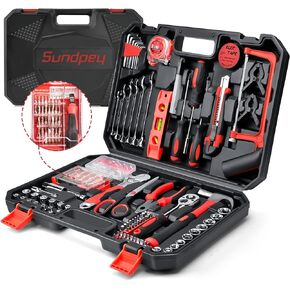 Sundpey Home Tool Kit 257-PCs - Household Basic Repair Tool Set for Men Women - General Hand Mechanic's Tool Set & Screwdriver Set & Wrench Set & Socket & Portable Tool Box Storage Case for Apartment