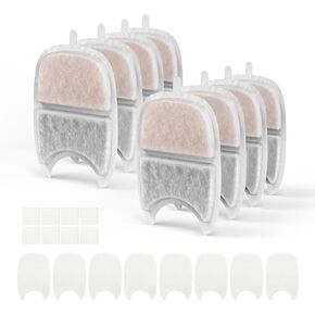8-Pack Filter Replacements with Sponges,Compatiable with FEELNEEDY 135 fl oz/4L Cat Water Fountain