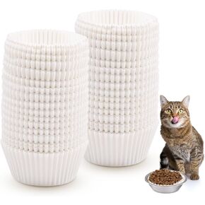 Disposable Pet Food Bowls Pad Paper, Disposable Pet Bowls, Disposable Pet Food Bowls Small Lining, Suitable for Dry and Wet Food, Kittens, Puppies (Pack-1000,Not Included Stainless Steel Bowls)