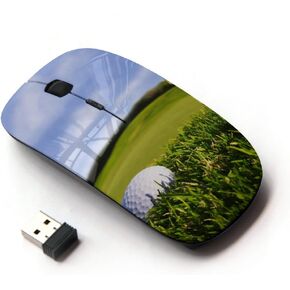 Golf Ball Golf Course Ergonomic Wireless Mouse with Nano Receiver