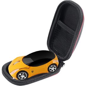 elec Space Wireless Mouse, Cool 3D Sports Car Shape Ergonomic Optical Mice, Mini Mouse for Kids, Computer Mouse for Laptop PC with Mouse Case (Black)