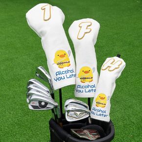 Craftsman Golf Funny Cool Golf Headcovers 3 Pack Golf Club Head Covers for Driver, Woods and Hybrids