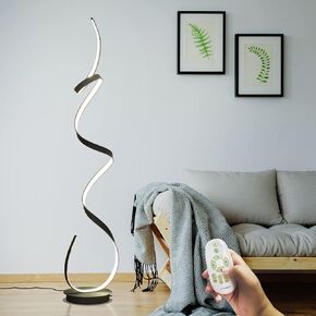 مصباح أرضي LED 40 وات 3 ألوان بدرجة حرارة 59 بوصة مع جهاز تحكم عن بعد لغرفة المعيشة وغرفة النوم وإضاءة المكتب... (أسود)