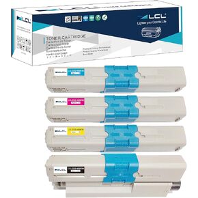 LCL Compatible Toner Cartridge Replacement for OKI C332dn C332 MC363 MC363dn 46508704 46508703 46508702 46508701 (Bk Cyan Magenta Yellow 4-Pack)