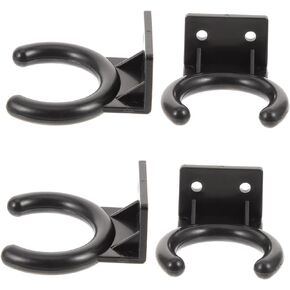 Microphone Wall Mount Holder 4pcs Microphone Hook Wired Product Black Plastic Wall Mounted Mic Holder