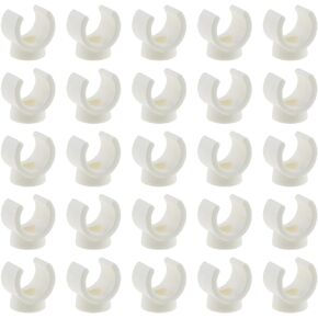 25PCS U Hook Plastic Pipe Clamp Tool 1/2 Inch PEX Pipe Clamp 16MM Pipe Clamp Pipe Holder White PVC Water Pipe Support Hanger for 1/2 Inch Pipes