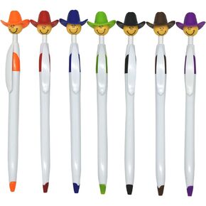 14PCS Fun Cowboy Pens Cowboy Hat Pen Novelty Retractable Ballpoint Pens For Adults School Home Office Stationery Store