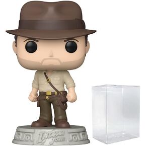 POP Indiana Jones: Raiders of The Lost Ark - Indiana Jones Funko Vinyl Figure (Bundled with Compatible Box Protector Case), Multicolor, 3.75 inches