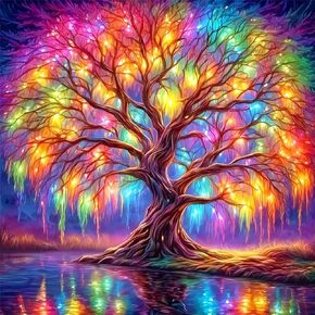 DIYCYCY Tree of Life Diamond Painting Kits for Adults,Full Drill Diamond Art Kits for Beginners,Round 5D DIY Diamond Dots Paintings, Diamonds Pictures Gem Art and Crafts Home Decor 13.78x13.78 inch