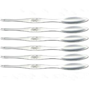 AKOAK 6 Pcs Seafood Tools,Double Headed 304 Stainless Steel Fork and Spoon for Crab and Lobster