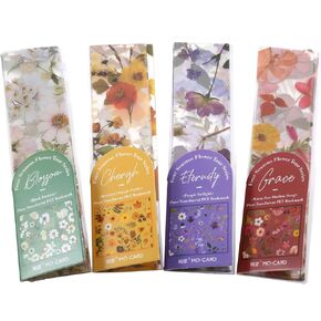 4 Pack 20 Sheets Flower Bookmark, Very Suitable for Women Bookmarks, Bookmarks Gifts