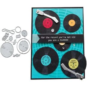 Recorder Disc Frame Metal Cutting Die Cuts, DIY Crafts Recorder Disc Frame Scrapbook Paper Cards Cutting Dies Cut Stencils for DIY Embossing Card Making Book Tags Decorative Paper Dies Scrapbooking