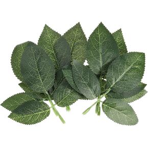 PATIKIL 5.1x5.1 Artificial Green Leaves, 60 Pcs Bulk Greenery Leaves Fake Rose Flower Leaves Fake Leaves for Wedding Bouquets Wreaths Decor