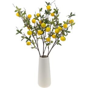 Gresorth Apple Branch Decoration Green Artificial Lifelike Plant Stem Fake Realistic Fruit Bouquet Display Kitchen Vase Centerpieces 3pcs