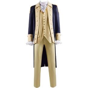 Adult Mens George Washington Costume Full Set Suits Halloween Cosplay Colonial Uniform