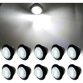 10Pcs 3/4 Inch Blue LED Marker lights,Led Trailer Side Marker Light,LED Clearance Bullet Marker Light,Turn Signal Identification Indicator Light for Trailer Truck RV Car Bus Van Pickup SUV ATV