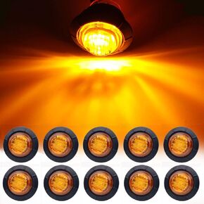 10Pcs 3/4 Inch Blue LED Marker lights,Led Trailer Side Marker Light,LED Clearance Bullet Marker Light,Turn Signal Identification Indicator Light for Trailer Truck RV Car Bus Van Pickup SUV ATV