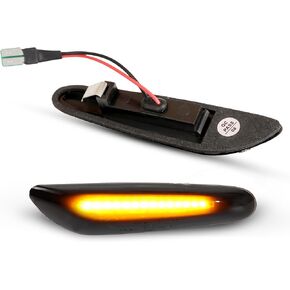 Smoke LED Side Marker Turn Signal Lights Replacement for BMW E46 E60 E82 E83 E88 E90 E91 E92 E93 X1 X3 325i 328i 335i 525i 528xi 530xi, Side Turn Signal Lamp Assembly