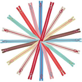 20 PCS 33cm Zippers for Bags and Purses,Zippers for Sewing, Sewing Crafts, and Clothing – Plastic Nylon Coil zips in 10 Vibrant Colors with Metal Ring, Ideal for Handbags and Clothing Accessories. in Kuwait