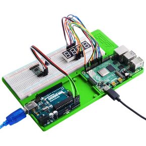 GeeekPi ABS Holder Breadboard Holder for Raspberry Pi 4B, 5 in 1 Base Plate Case for Raspberry Pi 4 Model B,3B+,3B,2B,B+,Zero,Zero W(2) and Arduino UNO,Arduino Mega 2560 (Green Holder)