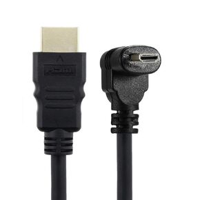 كابل Micro HDMI بزاوية 90 درجة إلى HDMI Male HDTV للهاتف الخلوي والكمبيوتر اللوحي والكاميرا